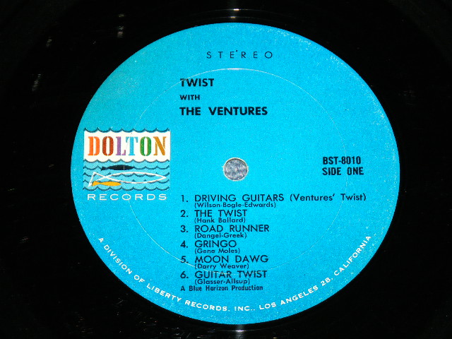 画像: THE VENTURES - DANCE ! ("TWIST With" CREDIT Label :  BLUE with Black Print Label : Ex-/Ex++  ) / 1964? US  RELEASE VERSION STEREO Used  LP 