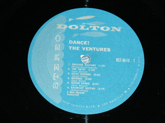 画像: THE VENTURES - DANCE ! ("DANCE ! " CREDIT Label : TURQUOISE/GREEN Label : Ex-/Ex++  ) / 1963 US  RELEASE VERSION STEREO Used  LP 