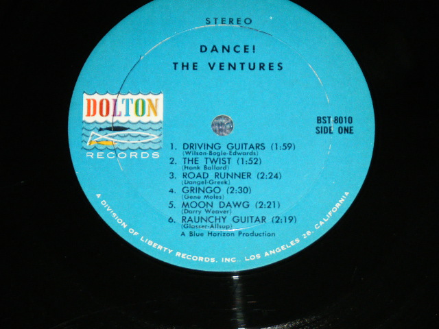 画像: THE VENTURES - DANCE ! ("DANCE ! " CREDIT Label :DARK BLUE With BLACK PRINT Label : Ex++,Ex-/Ex++  ) / 1963 US  RELEASE VERSION STEREO Used  LP 