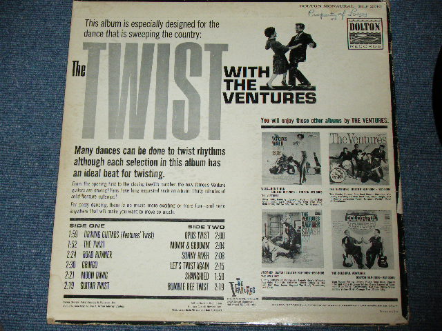 画像: THE VENTURES - DANCE ! ("TWIST With" CREDIT Label :  LIGHT BLUE  Label : VG++/Ex++  ) / 1963 US  RELEASE VERSION MONO Used  LP 