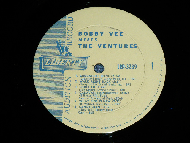 画像: THE VENTURES & BOBBY VEE - BOBBY VEE MEETS THE VENTURES ( Matrix Number  S1/S2 : Ex+/Ex+++ ) / 1963 US AMERICA ORIGINAL AUDITION Label PROMO Used  LP