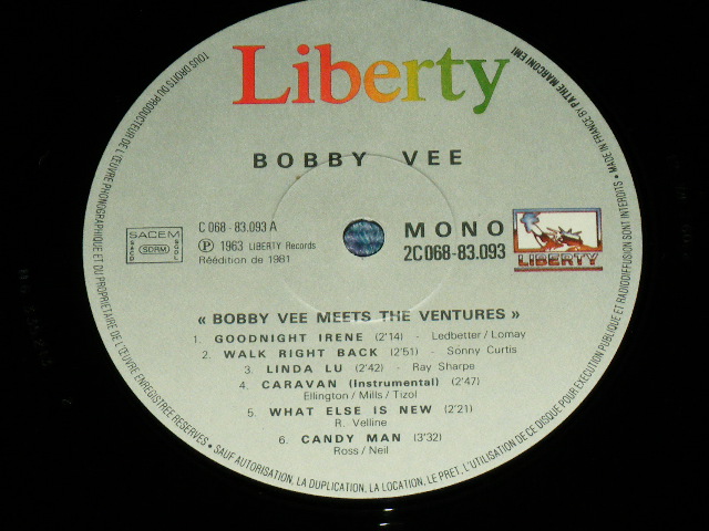 画像: THE VENTURES & BOBBY VEE - BOBBY VEE MEETS THE VENTURES( MINT-/MINT- ) / 1981 FRANCE FRENCH MONO Used  LP 