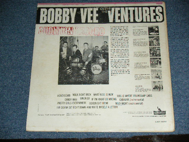 画像: THE VENTURES & BOBBY VEE - BOBBY VEE MEETS THE VENTURES ( Matrix Number  S1/S2 : Ex+/Ex+++ ) / 1963 US AMERICA ORIGINAL AUDITION Label PROMO Used  LP