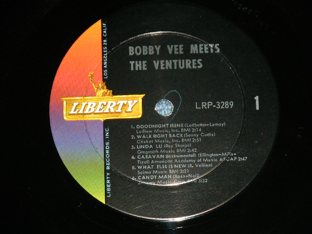 画像: THE VENTURES & BOBBY VEE - BOBBY VEE MEETS THE VENTURES ( Matrix Number  1-SIDE 1/RE 1-SIDE 2  : Ex+++/MINT- )  / 1963 US AMERICA ORIGINAL MONO Used  LP