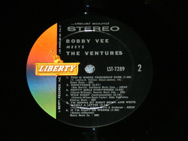 画像: THE VENTURES & BOBBY VEE - BOBBY VEE MEETS THE VENTURES ( Matrix Number  S1/S2 2  : Ex-/Ex; few WARP )  / 1963 US AMERICA ORIGINAL STEREO  Used  LP