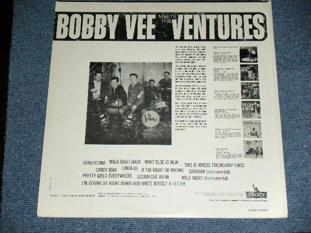 画像: THE VENTURES & BOBBY VEE - BOBBY VEE MEETS THE VENTURES ( Matrix Number  1-SIDE 1/RE 1-SIDE 2  : Ex+,Ex/Ex+++ )  / 1963 US AMERICA ORIGINAL MONO Used  LP