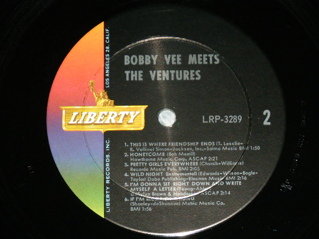 画像: THE VENTURES & BOBBY VEE - BOBBY VEE MEETS THE VENTURES ( Matrix Number  1-SIDE 1/RE 1-SIDE 2  : Ex+++/MINT- )  / 1963 US AMERICA ORIGINAL MONO Used  LP