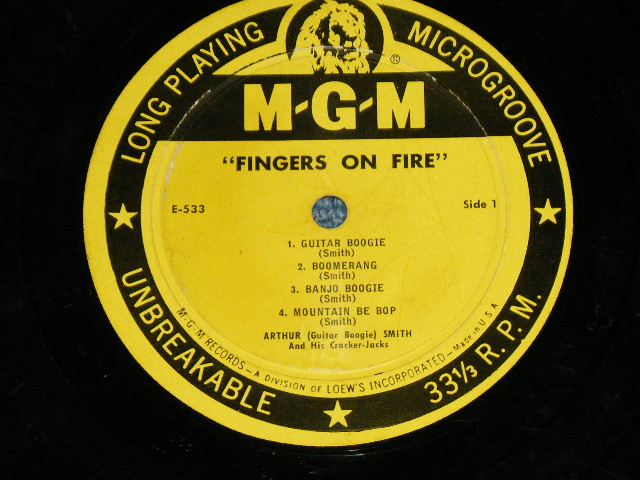 画像: ARTHUR(Guitar Boggie ) SMITH - FINGERS ON FIRE  ( 10" LP )   / 1955 US AMERICA ORIGINAL Used 10" LP 