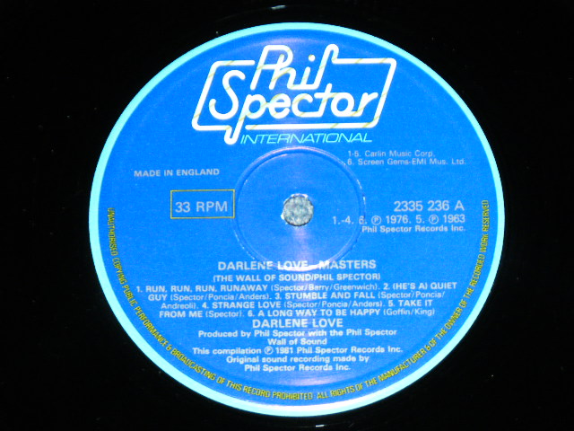 画像: DARLENE LOVE - MASTERS ( Ex+++/Ex+++ )  / 1981  UK ENGLAND ORIGINAL Used LP 