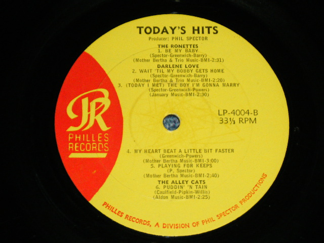画像: RONETTES+CRYSTALS+DARLENE LOVE+More - TODAY'S HITS ( MONO VG+++/VG+++ ) / 1964 US 2nd Label YELLOW LABEL LP 