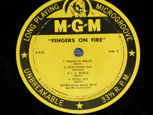 画像: ARTHUR(Guitar Boggie ) SMITH - FINGERS ON FIRE  ( 10" LP )   / 1955 US AMERICA ORIGINAL Used 10" LP 