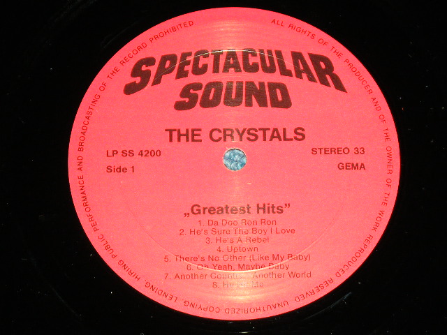 画像: THE CRYSTALS - GREATEST HITS  / 1990 ITALY ITALIA  REISSUE Brand New   LP  