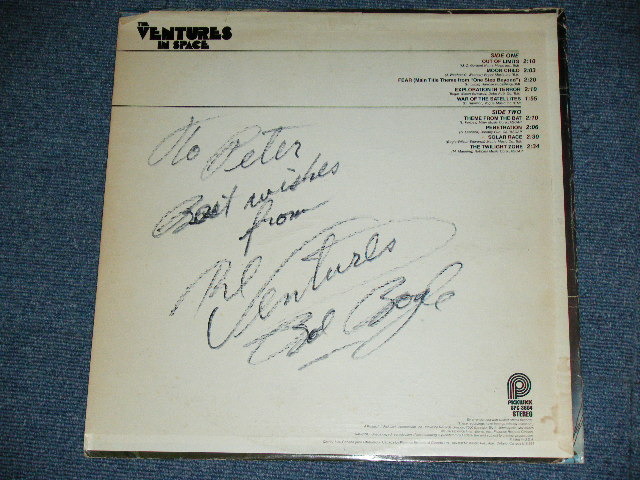 画像: THE VENTURES - IN SPACE ( With BOB BOGGLE Singed QAUTOGRAPHED Reissue 9 Tracks Version : VG+++/Ex+++ ) / 1978  US AMERICA REISSUE  Used LP 
