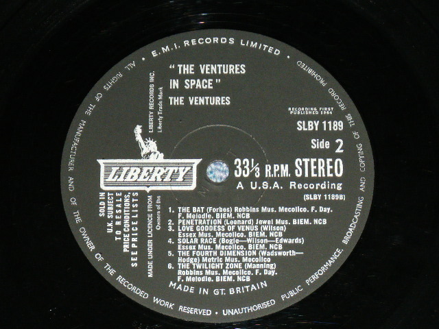画像: THE VENTURES - IN SPACE (Matrix # SLBY 1189 A-1/SLBY 1187Ｂ-1 Ex+++/Ex+++,Ex++) / 1964  UK ENGLAND  ORIGINAL Stereo Used LP 
