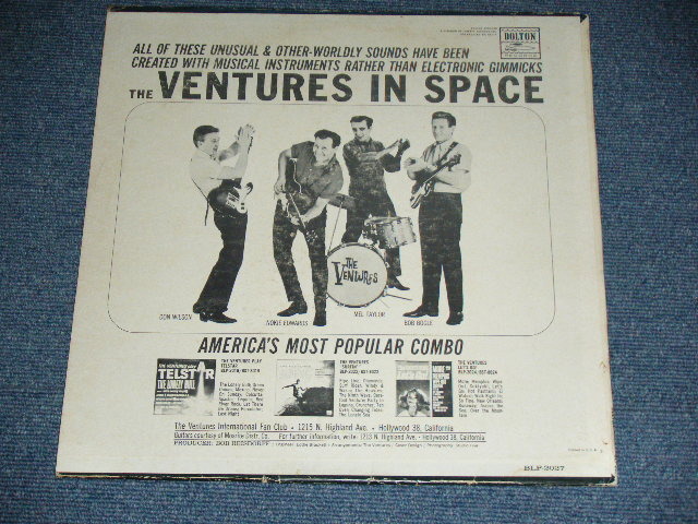 画像: THE VENTURES - IN SPACE (  DARK BLUE with BLACK  Print Label ，Ｍａｔｒｉｘン# BLP-2027-1-SIDE 1/BLP-2027-1-SIDE-2  Ex+/Ex++ ) / 1964  US ORIGINAL DARK BLUE with BLACK Print Label  MONO Used LP 