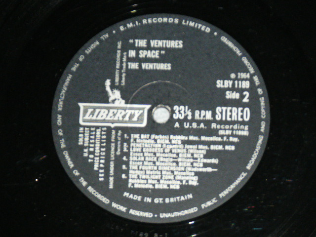 画像: THE VENTURES - IN SPACE (Matrix #  SLBY 1189 A-1/SLBY1187Ｂ-1 Ex,Ex+/Ex+++.Ex) / 1964  UK ENGLAND  ORIGINAL Stereo Used LP 