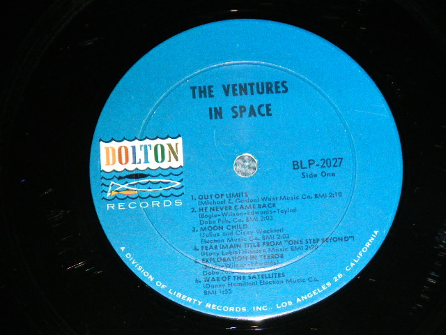 画像: THE VENTURES - IN SPACE (  DARK BLUE with BLACK  Print Label ，Ｍａｔｒｉｘン# BLP-2027-1-SIDE 1/BLP-2027-1-SIDE-2  Ex+/Ex++ ) / 1964  US ORIGINAL DARK BLUE with BLACK Print Label  MONO Used LP 