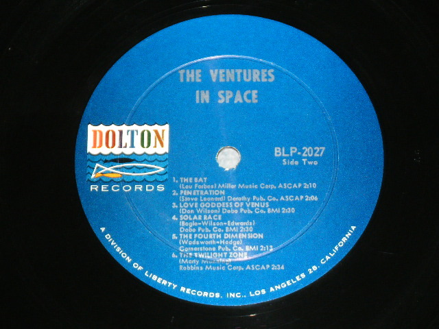 画像: THE VENTURES - IN SPACE (  DARK BLUE with SILVER Print Label ，Ｍａｔｒｉｘン# BLP-2027-1-SIDE 1/BLP-2027-1-SIDE-2  Ex++/Ex++ ) / 1964  US ORIGINAL DARK BLUE with SILVER Print Label  MONO Used LP 