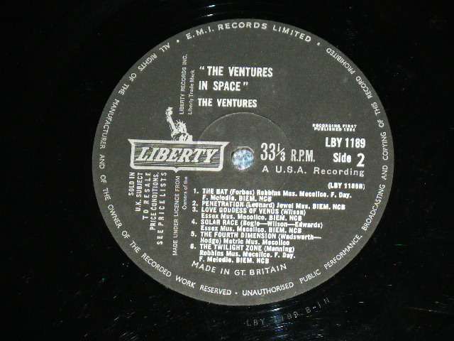 画像: THE VENTURES - IN SPACE (Matrix # LBY 1189 A-1N/LBY 1187Ｂ-1N  Ex+/Ex+) / 1964  UK ENGLAND  ORIGINAL MONO Used LP 