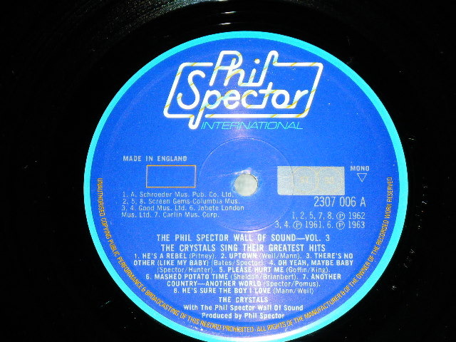 画像: The CRYSTALS - SING THEIR GREATEST HITS : PHIL SPECTOR WALL OF SOUND VOL.3  ( Ex++/ MINT- )  / 1975  UK ENGLAND ORIGINAL MONO Used LP 
