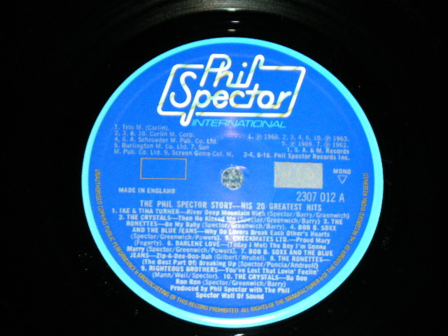 画像:  VA ( IKE & TINA TURNER+CRYSTALS+RONETTES+DARLEN LOVE+More ) - PHIL SPECTOR'S 20 GREATEST HITS ( MINT-/ MINT )  / 1975  UK ENGLAND ORIGINAL MONO Used LP 