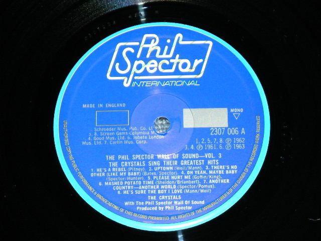 画像: The CRYSTALS - SING THEIR GREATEST HITS : PHIL SPECTOR WALL OF SOUND VOL.3  ( MINT-/ MINT- )  / 1975  UK ENGLAND ORIGINAL MONO Used LP 
