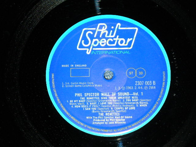 画像: The RONETTES - SING THEIR GREATEST HITS : PHIL SPECTOR WALL OF SOUND VOL.1   ( Ex+++/ MINT- )  / 1975  UK ENGLAND ORIGINAL STEREO Used LP 