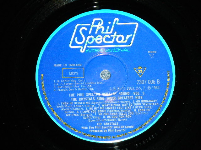 画像: The CRYSTALS - SING THEIR GREATEST HITS : PHIL SPECTOR WALL OF SOUND VOL.3  ( Ex++/ MINT- )  / 1975  UK ENGLAND ORIGINAL MONO Used LP 