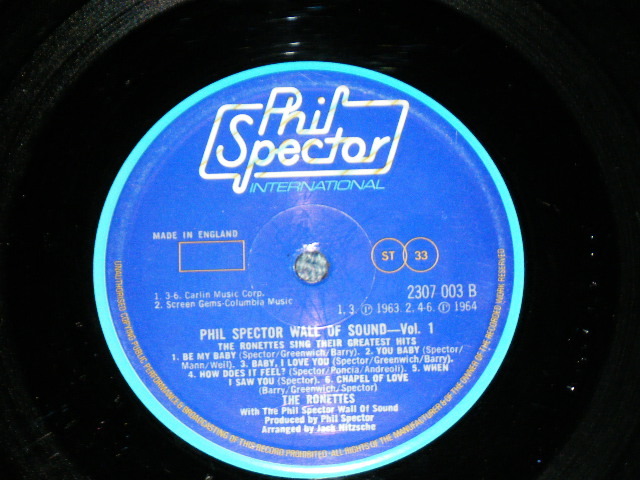 画像: The RONETTES - SING THEIR GREATEST HITS : PHIL SPECTOR WALL OF SOUND VOL.1   ( Ex/Ex)  / 1975  UK ENGLAND ORIGINAL STEREO Used LP 