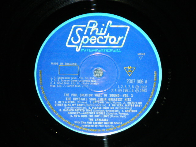 画像: The CRYSTALS - SING THEIR GREATEST HITS : PHIL SPECTOR WALL OF SOUND VOL.3  ( Ex++/ MINT- )  / 1975  UK ENGLAND ORIGINAL MONO Used LP 