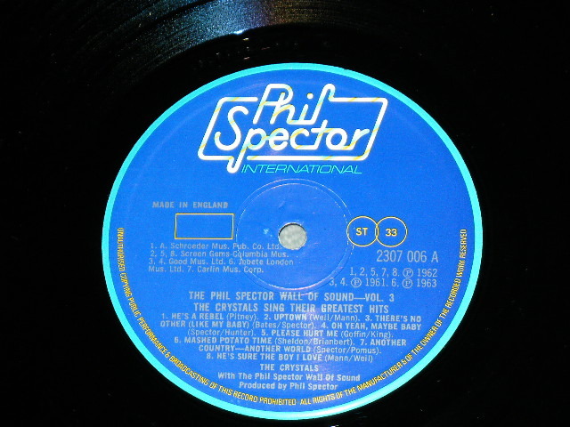画像: The CRYSTALS - SING THEIR GREATEST HITS : PHIL SPECTOR WALL OF SOUND VOL.3  ( MINT/ MINT )  / 1975  UK ENGLAND ORIGINAL MONO Used LP 