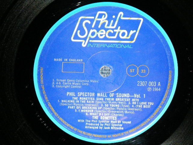 画像: The RONETTES - SING THEIR GREATEST HITS : PHIL SPECTOR WALL OF SOUND VOL.1   ( Ex/Ex)  / 1975  UK ENGLAND ORIGINAL STEREO Used LP 