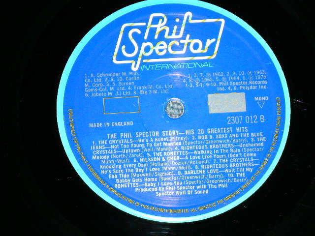 画像:  VA ( IKE & TINA TURNER+CRYSTALS+RONETTES+DARLEN LOVE+More ) - PHIL SPECTOR'S 20 GREATEST HITS ( Ex++/Ex+++)  / 1975  UK ENGLAND ORIGINAL MONO Used LP 