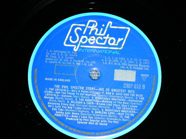 画像:  VA ( IKE & TINA TURNER+CRYSTALS+RONETTES+DARLEN LOVE+More ) - PHIL SPECTOR'S 20 GREATEST HITS ( MINT-/ MINT )  / 1975  UK ENGLAND ORIGINAL MONO Used LP 