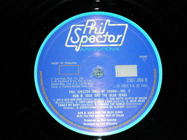 画像: BOB-B-SOXX snd The BLUE JEANS - ZIP-A-DEE DOO DAH : PHIL SPECTOR WALL OF SOUND VOL.2   ( Ex+/Ex+++)  / 1975  UK ENGLAND ORIGINAL MONO Used LP 