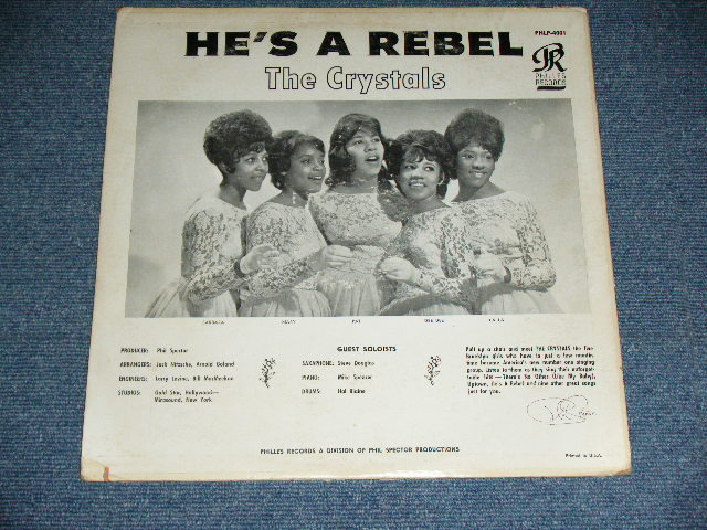 画像: THE CRYSTALS - HE'S A REBEL ( Ex-/Ex ) / 1963 US Original Blue Label MONO Used LP 