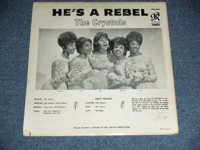 画像: THE CRYSTALS - HE'S A REBEL ( Ex-/Ex ) / 1963 US Original Blue Label MONO Used LP 