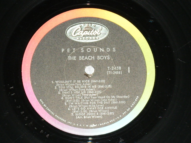 画像: THE BEACH BOYS - PET SOUNDS ( T1-2458-P4/T2-2458-F-19  : VG++/Ex) / 1966 US ORIGINAL Mono Used LP