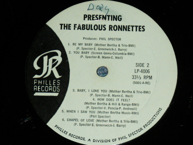 画像: RONETTES -  ...PRESENTING THE FABULOUS RONETTES (Ex+/Ex+,VG++) / 1964 US MAERICA Original 1st Press "BLUE Label" MONO uSED LP 