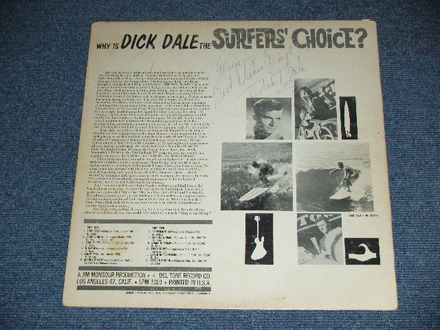 画像: DICK DALE & HIS DEL-TONES - SURFERS' CHOICE ( With AUTOGRAPHED SIGNED BACK JACKET / NO RECORD )  / 1962 US AMERICA ORIGINAL MONO Used JACKET Only 
