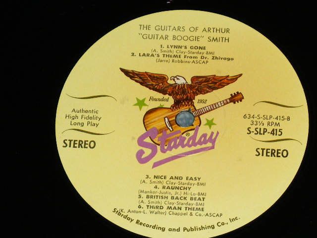 画像: ARTHUR "Guitar Boggie " SMITH - THE GUITARS OF ARTHUR "Guitar Boggie " SMITH  / 1968 US AMERICA ORIGINAL 2nd Relaese Version Used LP 