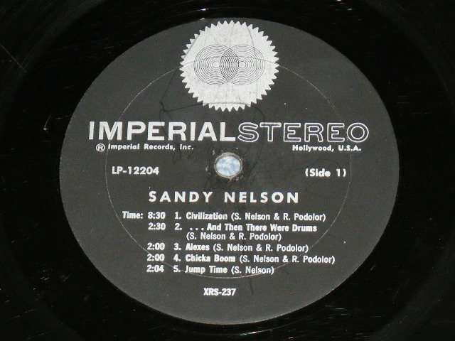画像: SANDY NELSON -  COMPELLING PERCUSSION ( BLACK with Silver Print  label : VG+++/Ex- Looks: VG++ ) / 1962 US AMERICA ORIGINAL STEREO Used  LP 