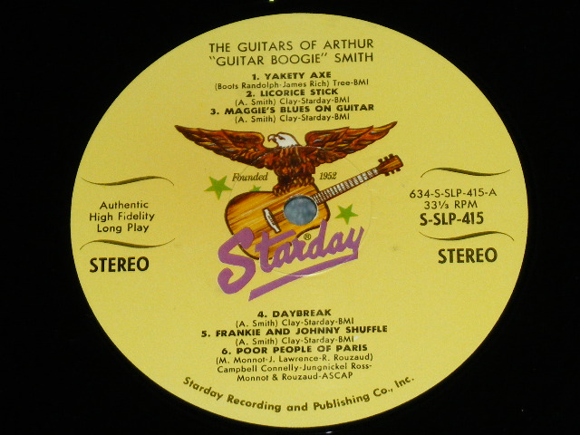 画像: ARTHUR "Guitar Boggie " SMITH - THE GUITARS OF ARTHUR "Guitar Boggie " SMITH  / 1968 US AMERICA ORIGINAL 2nd Relaese Version Used LP 