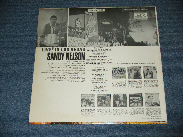 画像: SANDY NELSON ( with JERRY McGEE on Guitar ) -  LIVE IN LAS VEGAS ( BLACK with PINK & WHITE  label :  Ex+++/Ex++,Ex ) / 1964? US AMERICA RELEASE Version  STEREO Used  LP 
