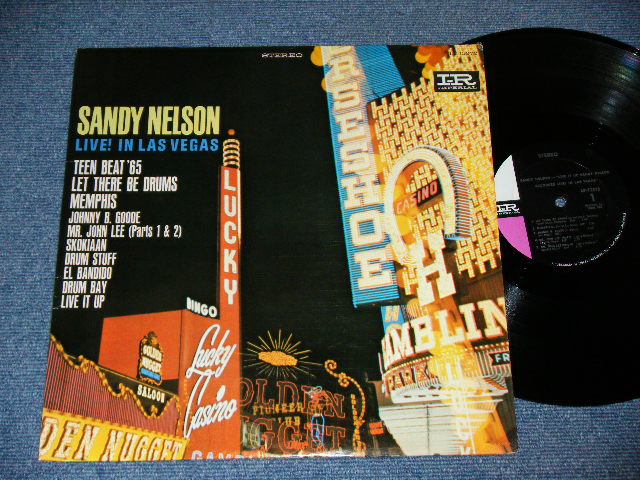 画像1: SANDY NELSON ( with JERRY McGEE on Guitar ) -  LIVE IN LAS VEGAS ( BLACK with PINK & WHITE  label :  Ex+++/Ex++,Ex ) / 1964? US AMERICA RELEASE Version  STEREO Used  LP 