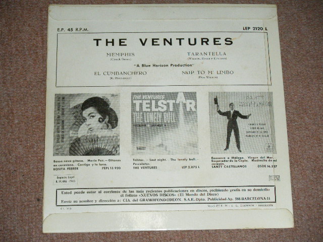 画像: THE VENTURES - MEMPHIS (With TRANTELLA) ( Ex+/Ex++ )  / 1963 SPAIN Original 7" EP With PICTURE SLEEVE 