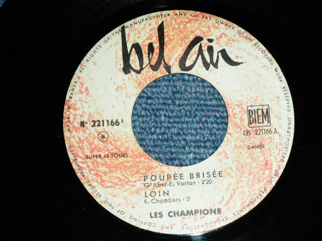 画像: LES CHAMPIONS -  INSTRUMENTAL ( Ex+++/Ex+++ )  / 1963 FRANCE FRENCH ORIGINAL Used 7" EP  With Picture Sleeve