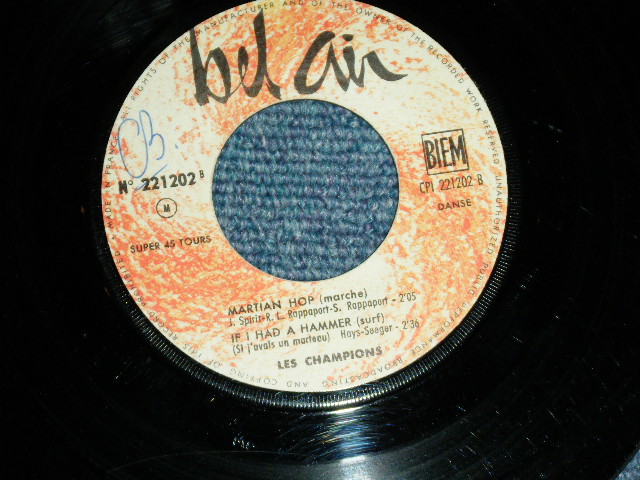 画像: LES CHAMPIONS - CRUEL SEA ( Ex++/Ex++ )  / 1960's FRANCE FRENCH ORIGINAL Used 7" EP  With Picture Sleeve