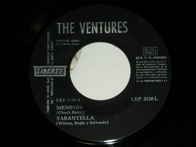 画像: THE VENTURES - MEMPHIS (With TRANTELLA) ( Ex+/Ex++ )  / 1963 SPAIN Original 7" EP With PICTURE SLEEVE 