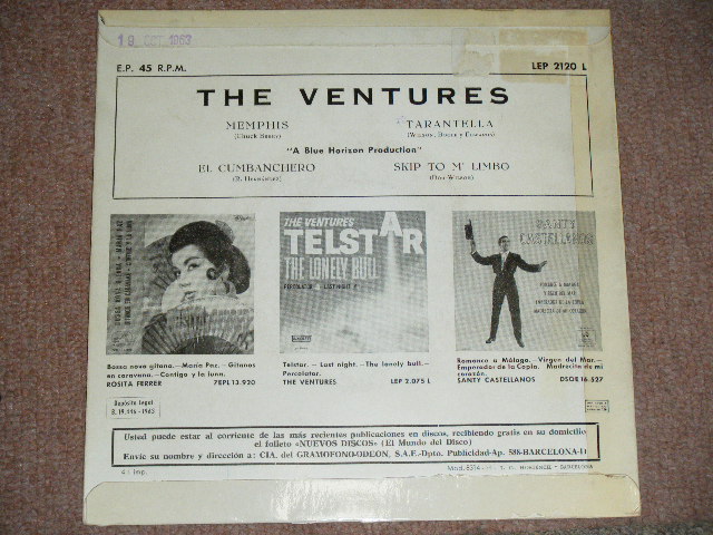 画像: THE VENTURES - MEMPHIS (With TRANTELLA) ( Ex/Ex++ )  / 1963 SPAIN Original 7" EP With PICTURE SLEEVE 